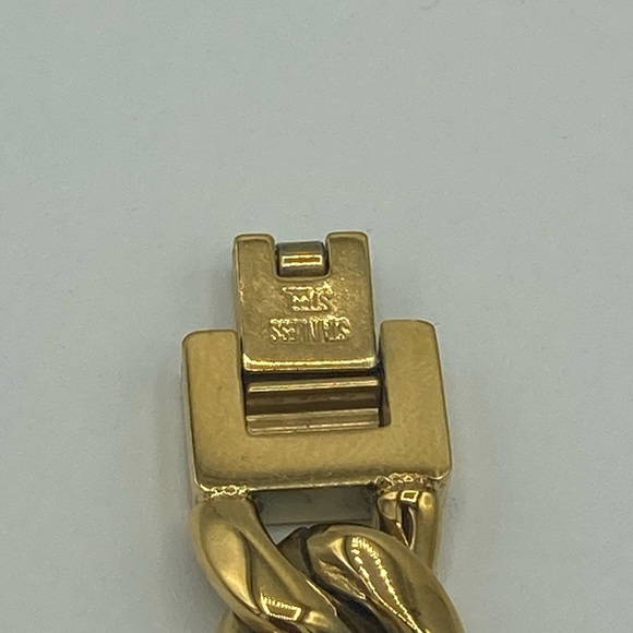 14k Yellow Gold Plated Stainless Steel Cuban Link Chain Necklace 10-12mm 18" 20" - Picture 3 of 4